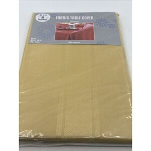 Gold Satin Stripe‎ Vintage KMART Tablecloth  60" x 120" Oblong NEW Trim A Home